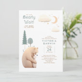 Wir können frühzeitig abwarten - Niedliche Baby Be Einladung (Stehend Vorderseite)