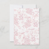 Wir können frühzeitig abwarten Pink Bear Balloon B Einladung (Rückseite)