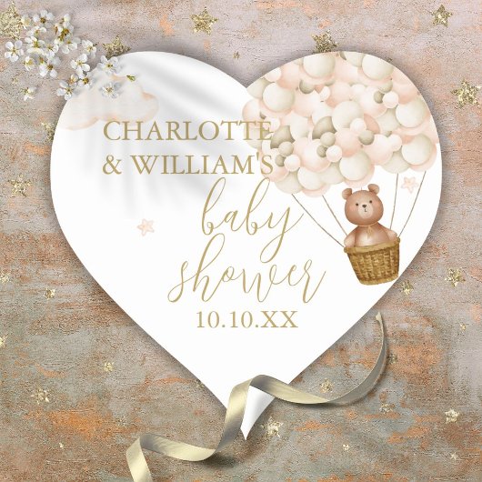 Wir können frühzeitig abwarten Teddy Bear Baby Dus Herz-Aufkleber