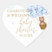 Wir können frühzeitig abwarten Teddy Bear Boy Baby Herz-Aufkleber (Vorderseite)