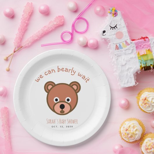 Wir können frühzeitig abwarten Teddy Bear einfache Pappteller (Party)