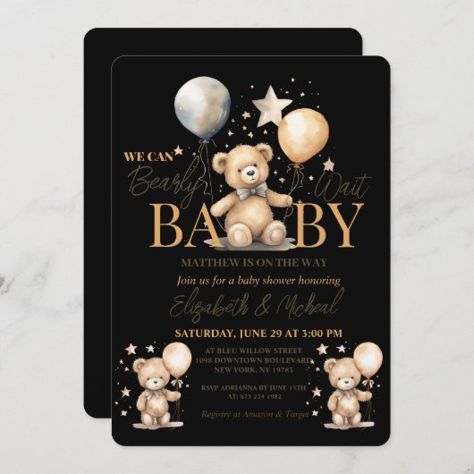 Wir können frühzeitig abwarten Thema Babydusche Ei Einladung (Vorne/Hinten)