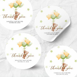 Wir können frühzeitig auf Balloon Babydusche warte Runder Aufkleber