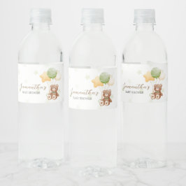 Wir können frühzeitig auf Balloon Babydusche warte Wasserflaschenetikett