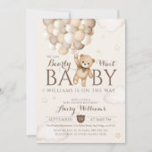 Wir können frühzeitig auf Balloon Bear Baby Dusche Einladung (Vorderseite)