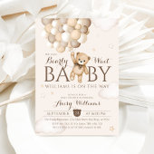 Wir können frühzeitig auf Balloon Bear Baby Dusche Einladung