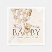 Wir können frühzeitig auf Balloon Bear Baby Dusche Serviette (Vorderseite)