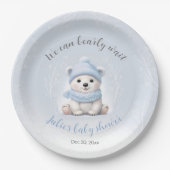 Wir können frühzeitig auf Blue Baby Dusche Papier Pappteller (Vorderseite)