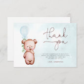 Wir können frühzeitig auf Blue Baby Dusche warten Dankeskarte (Vorne/Hinten)