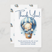 Wir können frühzeitig auf Blue Baby Dusche warten  Dankeskarte (Vorne/Hinten)