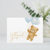 Wir können frühzeitig auf Blue Baby Dusche warten Einladung (Stehend Vorderseite)