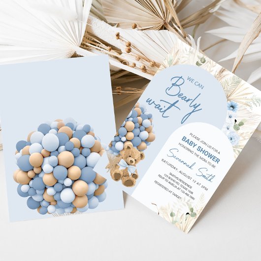 Wir können frühzeitig auf Blue Baby Dusche warten Einladung