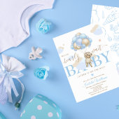 Wir können frühzeitig auf Blue Baby Dusche warten Einladung