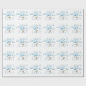 Wir können frühzeitig auf Blue Baby Dusche warten Geschenkpapier (Flach)