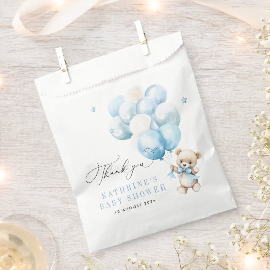 Wir können frühzeitig auf Blue Baby Dusche warten Geschenktütchen (Ausgeschnitten)