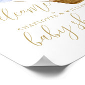 Wir können frühzeitig auf Blue Baby Dusche warten Poster (Ecke)