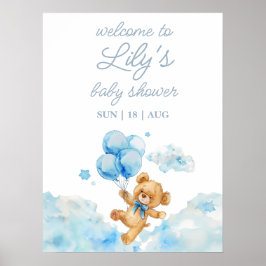 Wir können frühzeitig auf Blue Baby Dusche warten  Poster