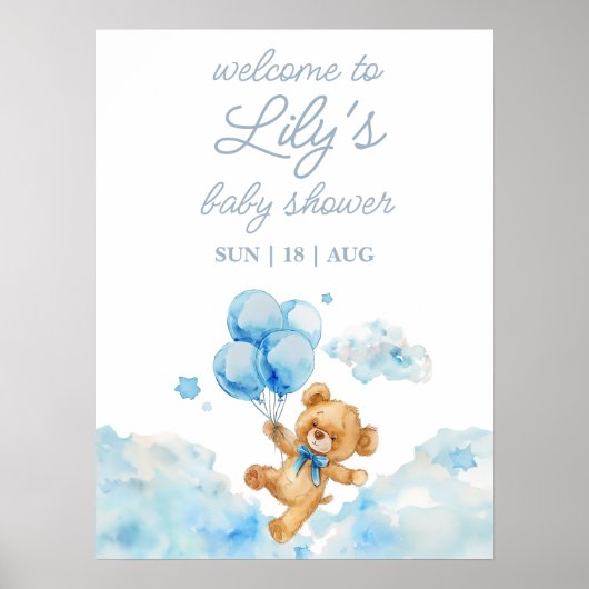Wir können frühzeitig auf Blue Baby Dusche warten Poster (Vorne)