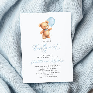 Wir können frühzeitig auf Blue Balloon Boy Baby Du Einladung