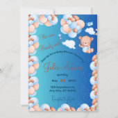 Wir können frühzeitig auf Blue Balloon Boy Baby Du Einladung (Vorderseite)