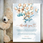 Wir können frühzeitig auf Blue Balloons Babydusche Dankeskarte