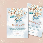 Wir können frühzeitig auf Blue Balloons Babydusche Dankeskarte