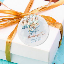 Wir können frühzeitig auf Blue Balloons Babydusche Geschenkanhänger