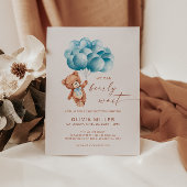 Wir können frühzeitig auf Blue Bear Balloon Baby D Einladung