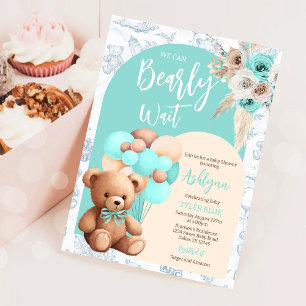Wir können frühzeitig auf Blue Bear Balloon Baby D Einladung