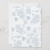 Wir können frühzeitig auf Blue Bear Balloon Baby D Einladung (Rückseite)