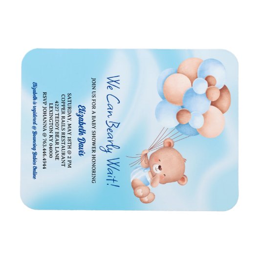 Wir können frühzeitig auf Blue Beige Baby Dusche w Magnet (Horizontal)