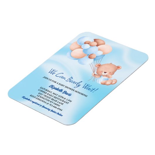 Wir können frühzeitig auf Blue Beige Baby Dusche w Magnet (Linke Seite)