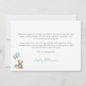 Wir können frühzeitig auf Blue Boy Baby Dusche war Dankeskarte (Rückseite)