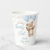 Wir können frühzeitig auf Blue Boy Baby Dusche war Pappbecher (Rückseite)