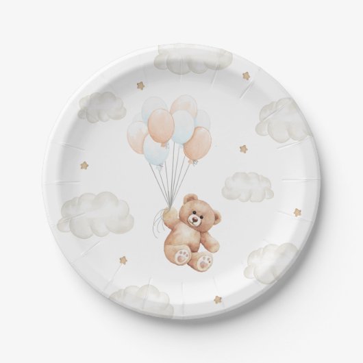 Wir können frühzeitig auf Blue Boy Baby Dusche war Pappteller (Vorderseite)