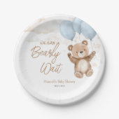 Wir können frühzeitig auf Blue Boy Baby Dusche war Pappteller (Vorderseite)