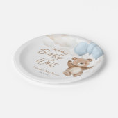 Wir können frühzeitig auf Blue Boy Baby Dusche war Pappteller (Schrägansicht)