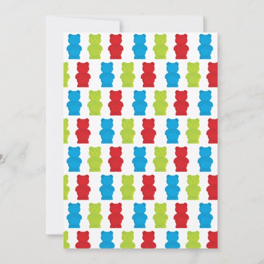 Wir können frühzeitig auf Blue Gummy Bear Babydusc Einladung (Rückseite)