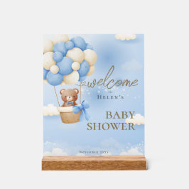 Wir können frühzeitig auf Blue Teddy Bear Baby Dus Acrylschild