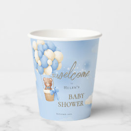 Wir können frühzeitig auf Blue Teddy Bear Baby Dus Pappbecher