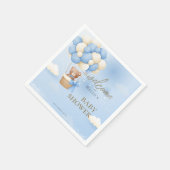 Wir können frühzeitig auf Blue Teddy Bear Baby Dus Serviette (Ecke)