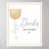 Wir können frühzeitig auf Brown Balloon Baby Drink Poster (Vorne)