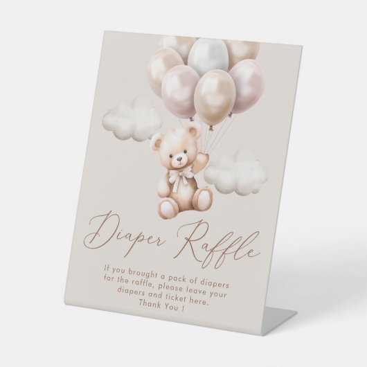 Wir können frühzeitig auf den Bärenballon warten Sockelschild (Vorderseite)