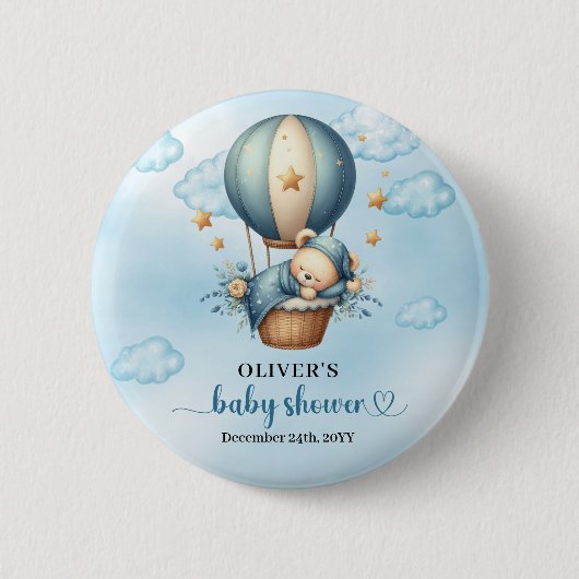 Wir können frühzeitig auf den blauen Ballonjungen  Button (Vorderseite)