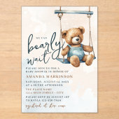 Wir können frühzeitig auf Denim Teddy Bear Baby Du Acryleinladungen (Vorderseite)