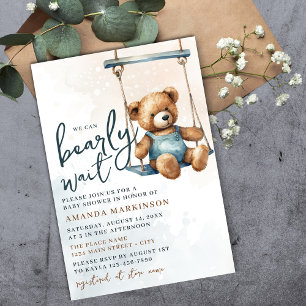 Wir können frühzeitig auf Denim Teddy Bear Baby Du Einladung