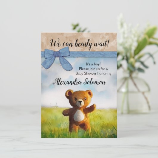 Wir können frühzeitig auf die Babydusche von Water Einladung (Stehend Vorderseite)