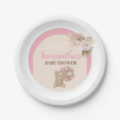 Wir können frühzeitig auf die Babydusche warten Pappteller (Vorderseite)