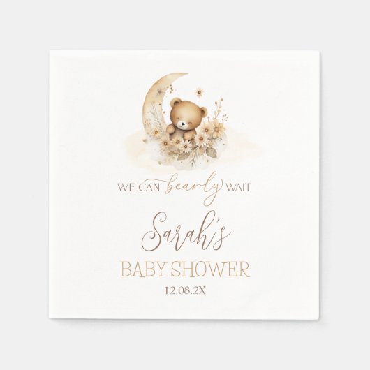 Wir können frühzeitig auf die Babydusche warten Serviette (Vorderseite)