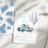 Wir können frühzeitig auf die blaue Teddy-Babydusc Einladung